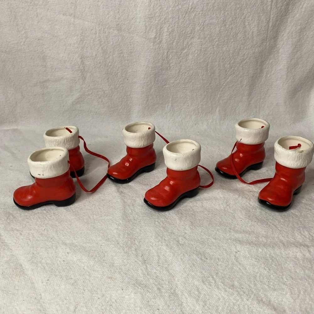 Set Of‎ 3 Kurt Adler Santa Boots Christmas Ornaments Please See Pictures